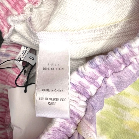 Olivia Rubin Hebe Tie Dye Pastel Drawstring Dolphin Hem Cotton Women's Shorts S - Picture 5 of 5